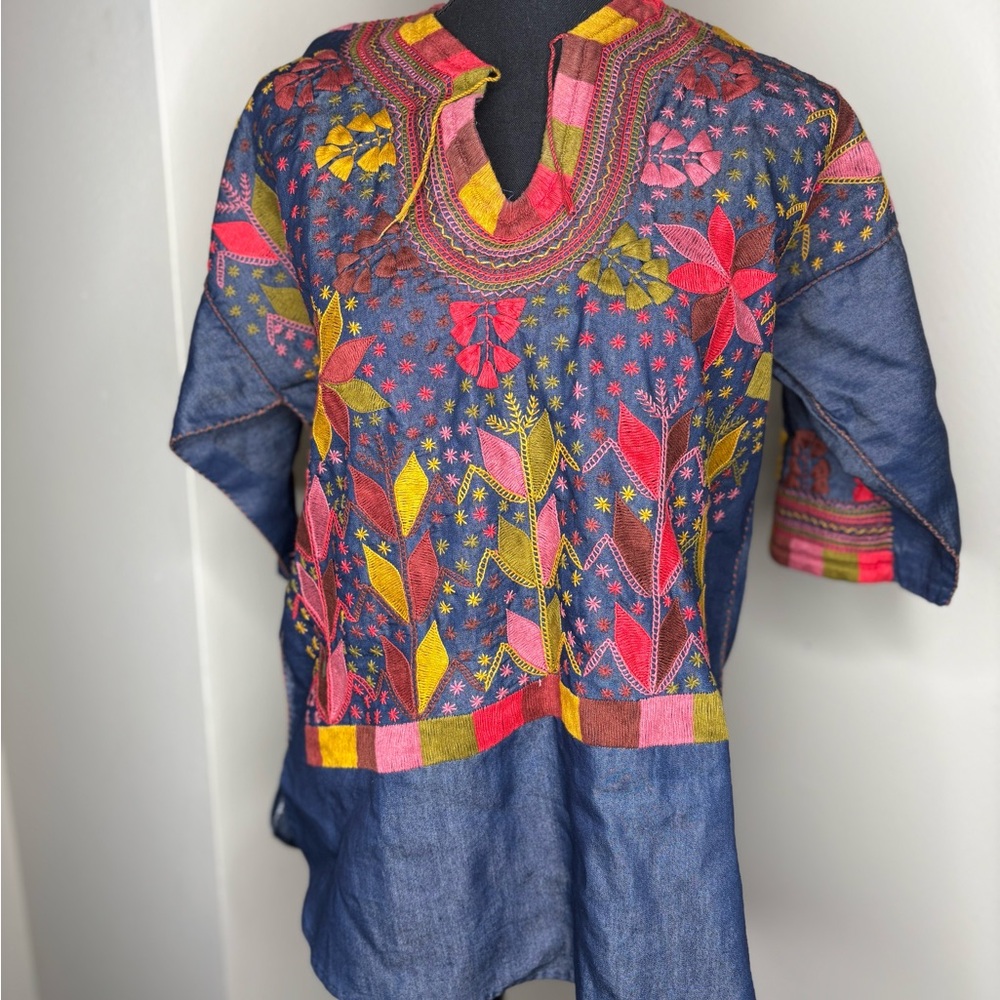Colorful Embroidered Tunic Top - Picture 2 of 4